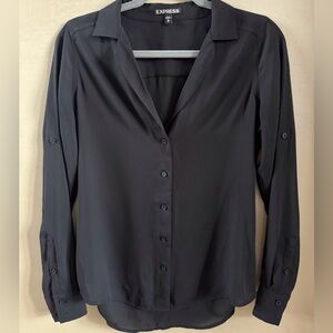 Express Women's Elegant Black Button-Down Shirt